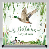 Lofaris Spring Scene Duck Custom Name Baby Shower Backdrop